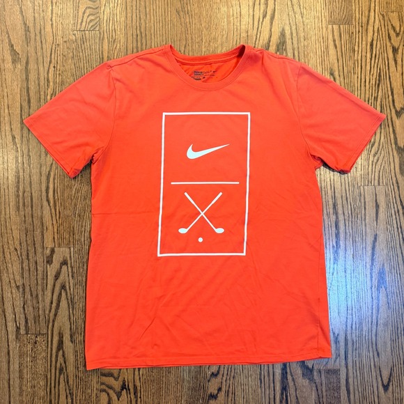 Nike Golf Other - Nike Golf Modern Fit Dri-FIT Graphic T-Shirt Orange Large Crossed Clubs